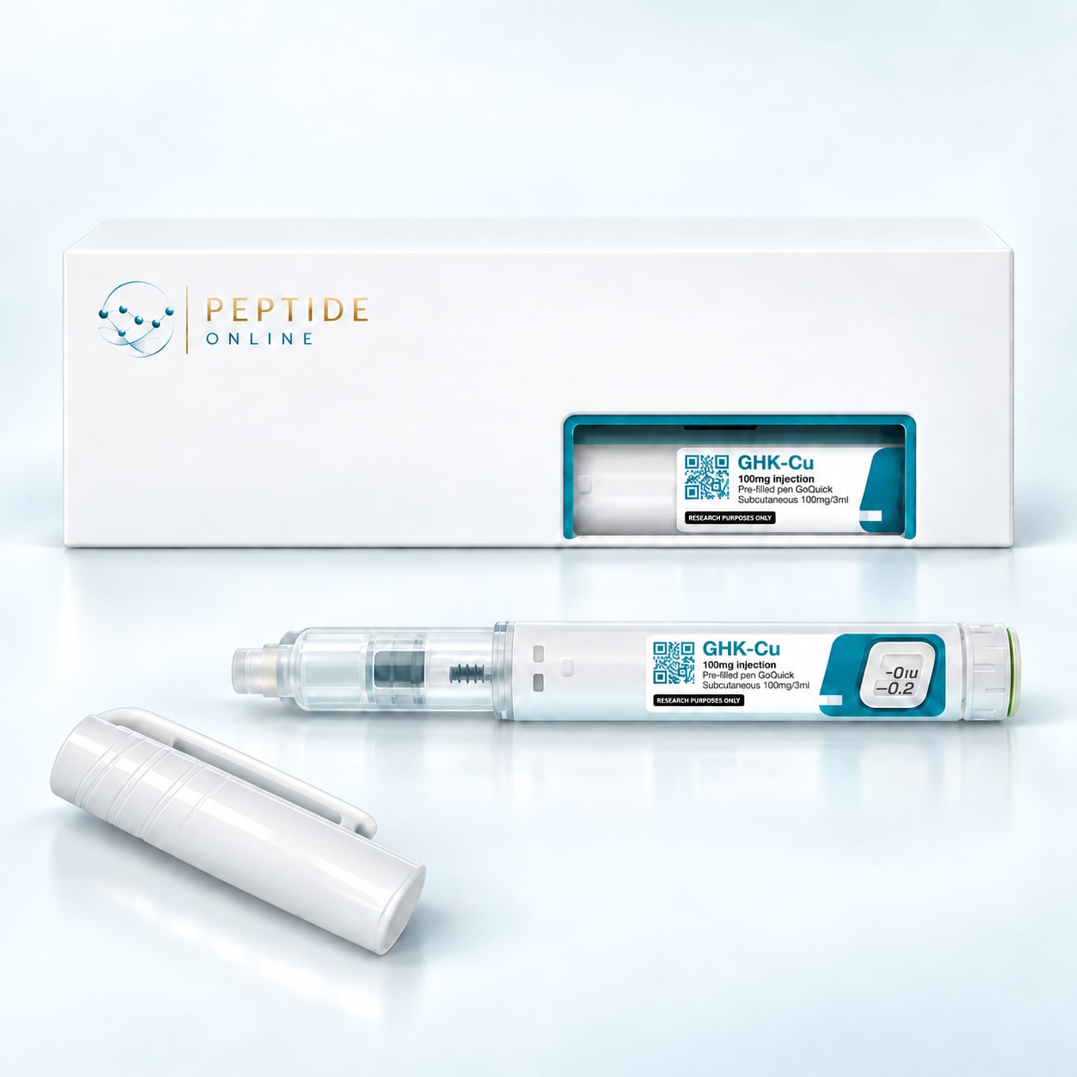 GHK-Cu Peptide Pen 100 mg, koperpeptide pen voor huidonderzoek
