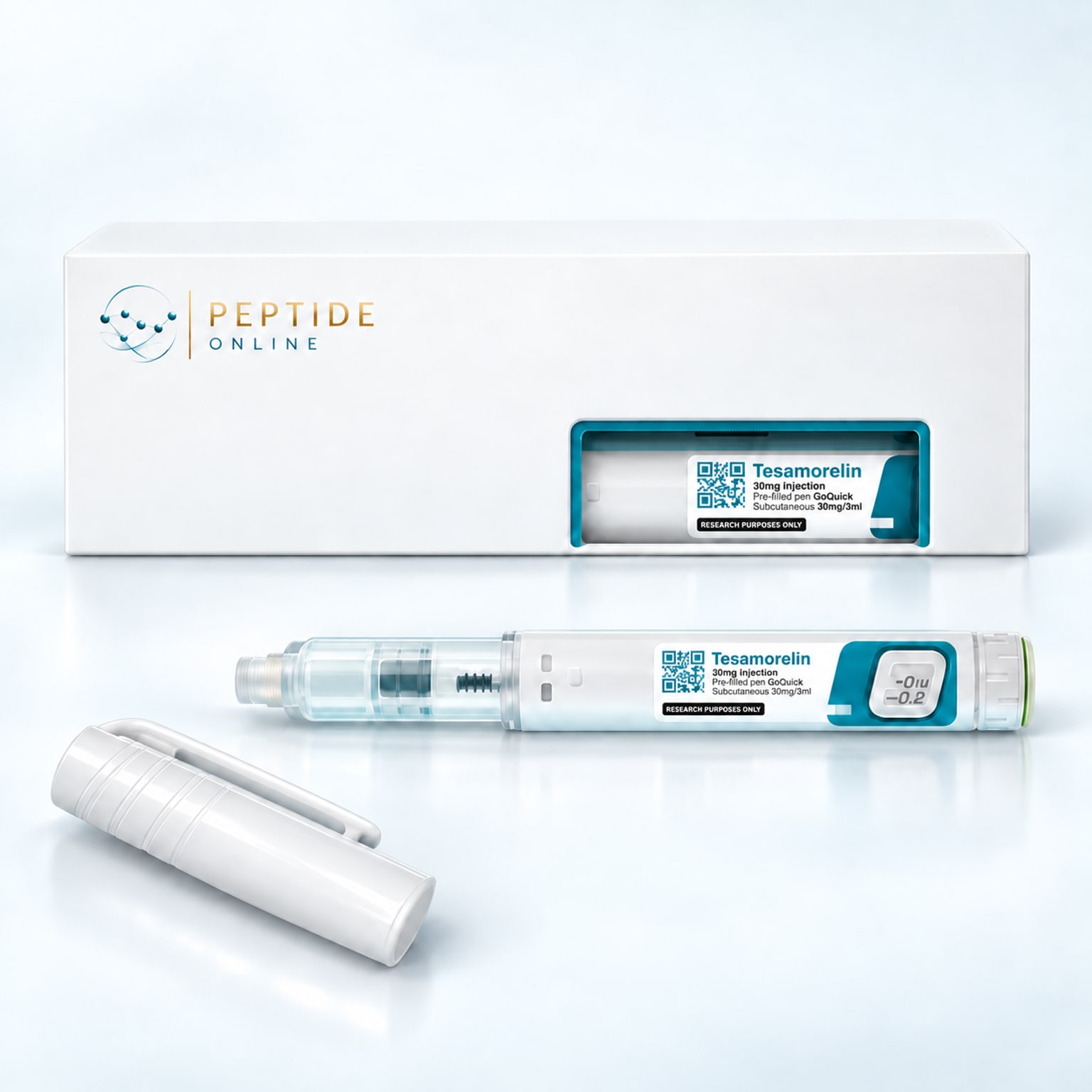 Tesamorelin peptide pen 30 mg, groeihormoon-gerelateerde research pen